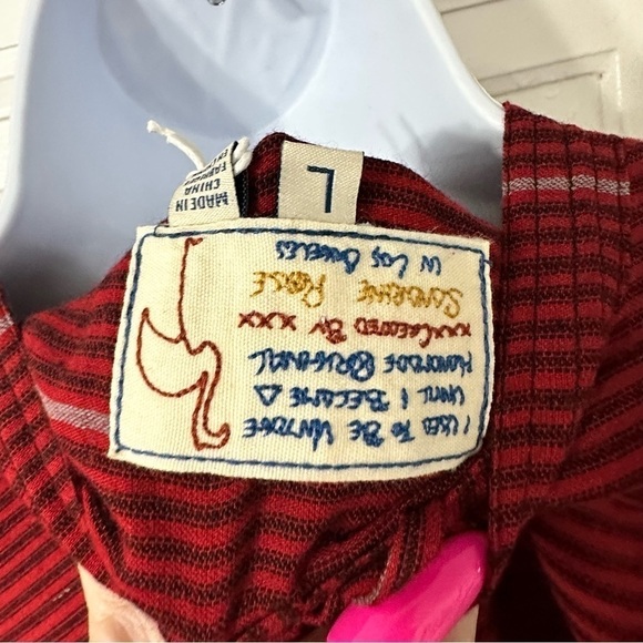 Free People X Sandrine Rose kimono jumpsuit  large red NWT - Picture 3 of 7